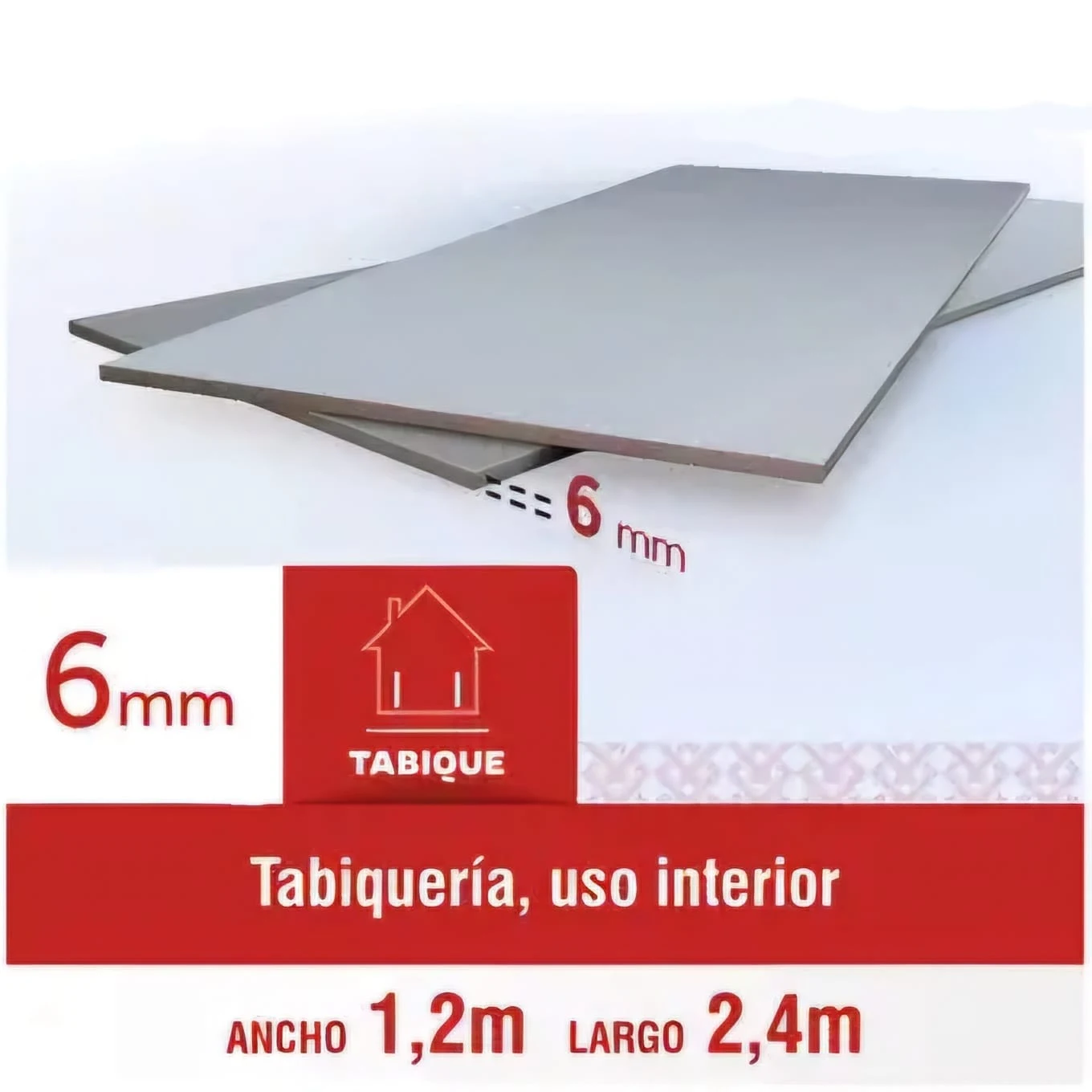 Placa de fibrocemento 6 mm